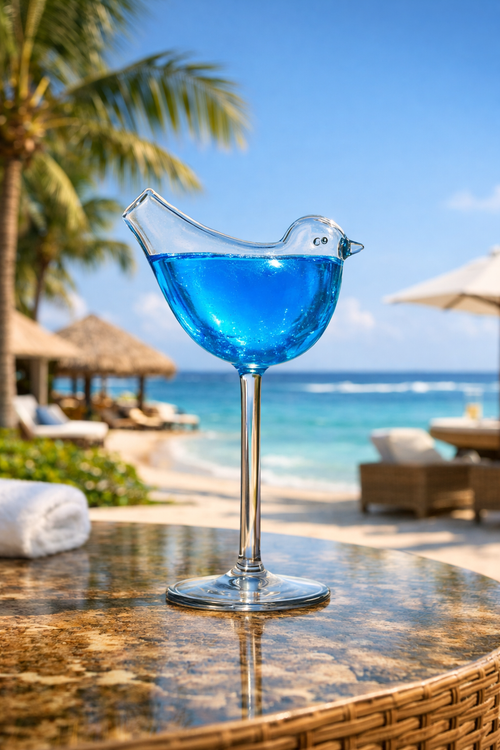 (100 pcs) Custom Bird Shaped Glass Clear Drinking Champagne Mixed Drinks Wine Cup
