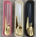 (100 sets) Reusable Stainless Steel Fork, Spoon, and Chopsticks Dining Kit