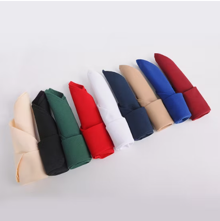 (500 pcs) Modern Solid Color Soft 100% Polyester Dining Cloth Napkins for Wedding